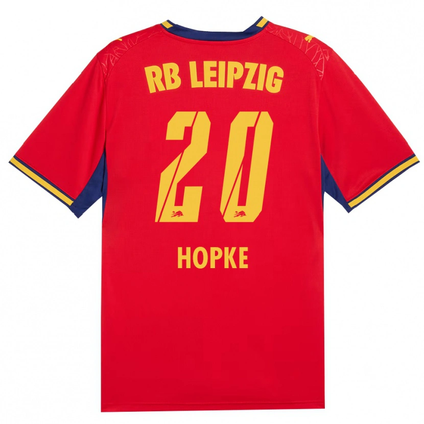 Danxen Mænd Hannes Hopke #20 Rød Gul Kongelig Blå Udebane Spillertrøjer 2026/27 Trøje T-Shirt