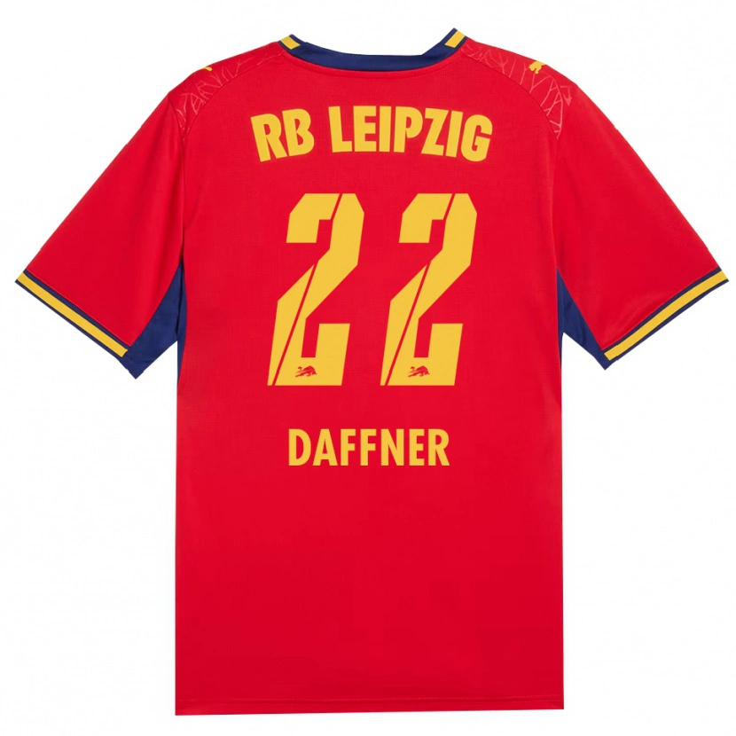 Danxen Mænd Felix Daffner #22 Rød Gul Kongelig Blå Udebane Spillertrøjer 2026/27 Trøje T-Shirt