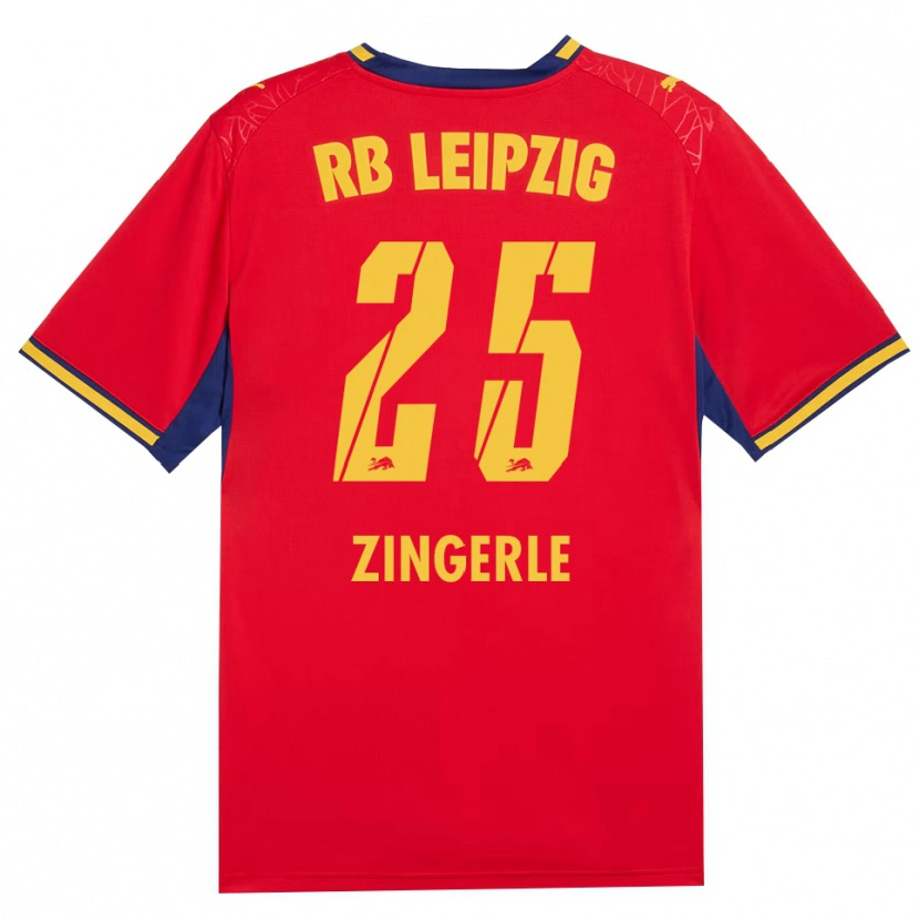 Danxen Mænd Leopold Zingerle #25 Rød Gul Kongelig Blå Udebane Spillertrøjer 2026/27 Trøje T-Shirt