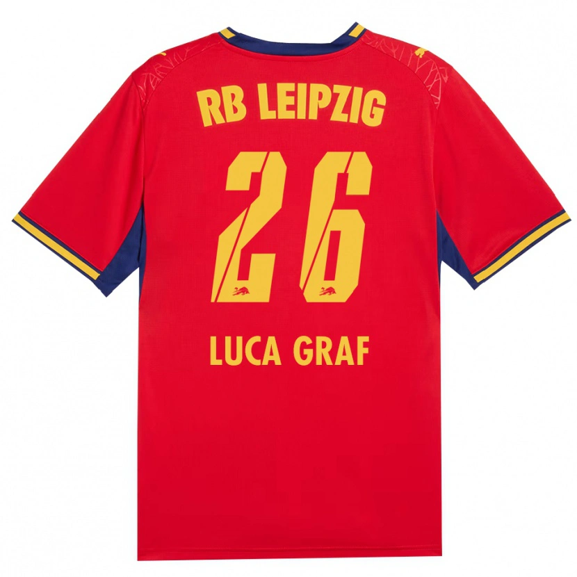 Danxen Mænd Luca Marie Graf #26 Rød Gul Kongelig Blå Udebane Spillertrøjer 2026/27 Trøje T-Shirt