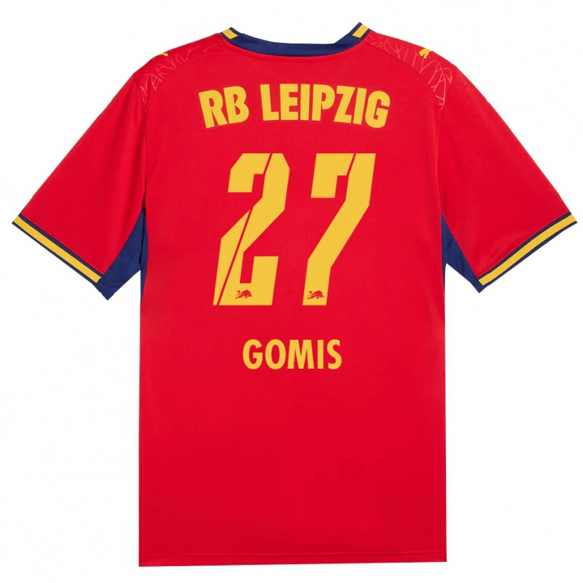 Danxen Mænd Tidiam Gomis #27 Rød Gul Kongelig Blå Udebane Spillertrøjer 2026/27 Trøje T-Shirt