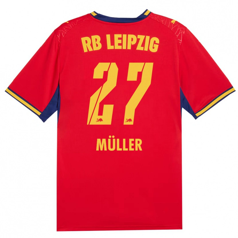 Danxen Mænd Marlene Müller #27 Rød Gul Kongelig Blå Udebane Spillertrøjer 2026/27 Trøje T-Shirt