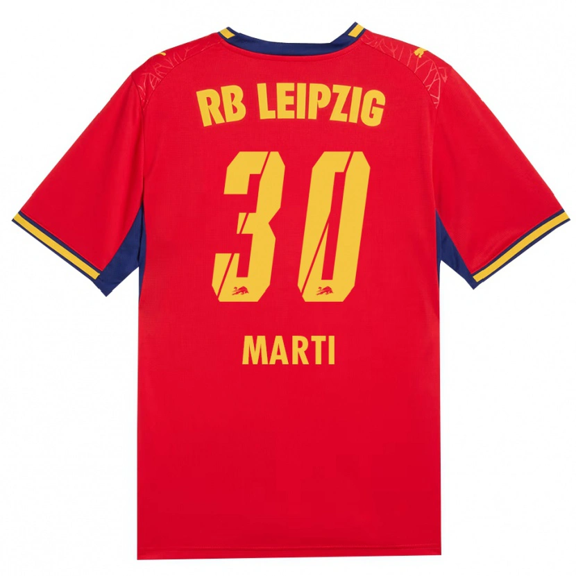 Danxen Mænd Lara Marti #30 Rød Gul Kongelig Blå Udebane Spillertrøjer 2026/27 Trøje T-Shirt
