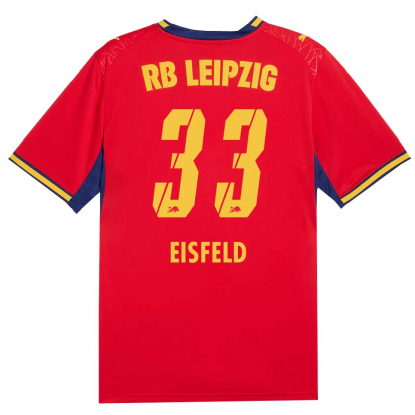 Danxen Mænd Tom Eisfeld #33 Rød Gul Kongelig Blå Udebane Spillertrøjer 2026/27 Trøje T-Shirt