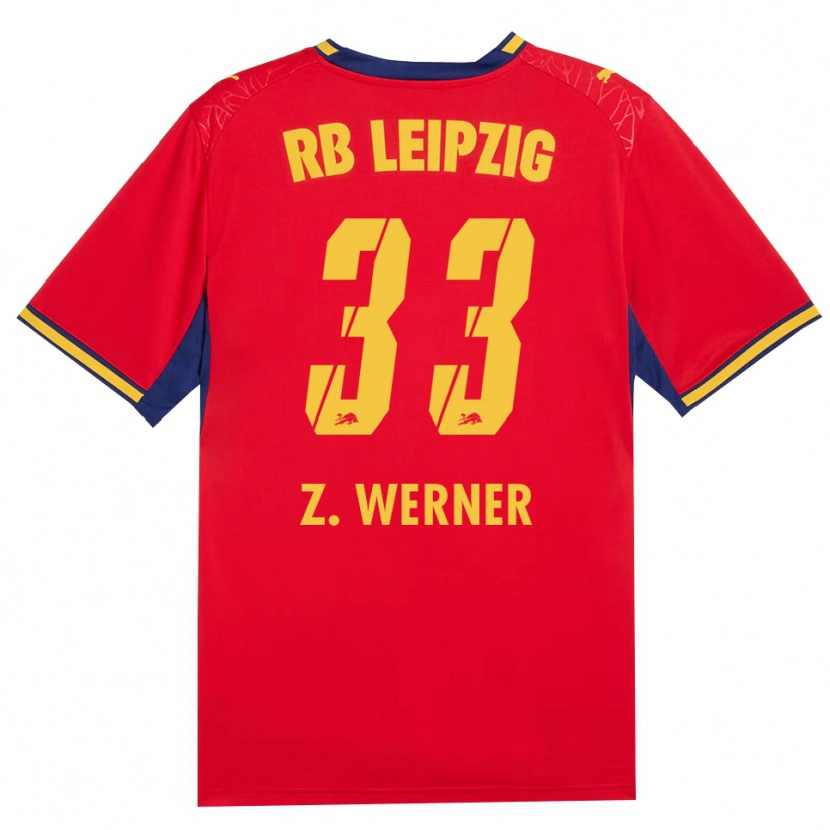 Danxen Mænd Zoé Werner #33 Rød Gul Kongelig Blå Udebane Spillertrøjer 2026/27 Trøje T-Shirt