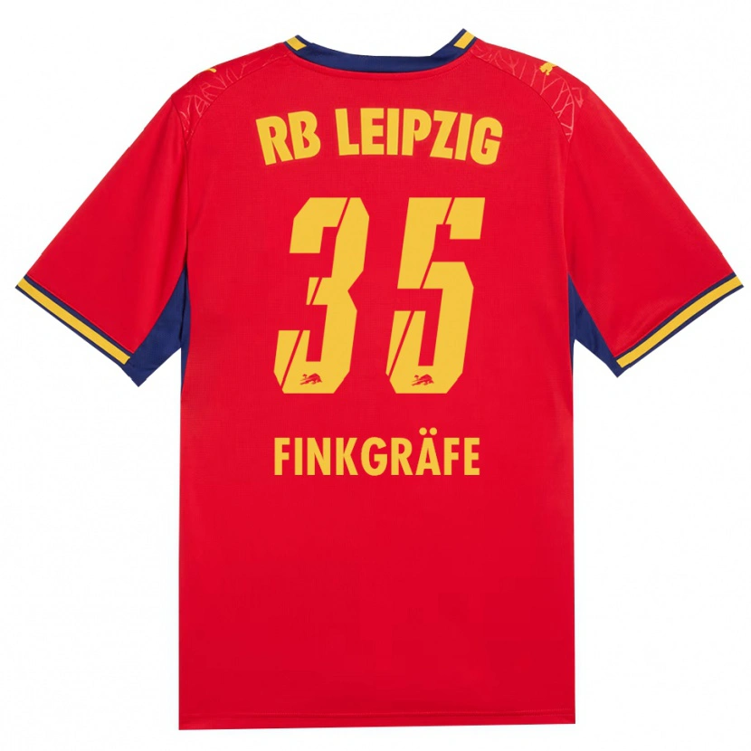 Danxen Mænd Max Finkgräfe #35 Rød Gul Kongelig Blå Udebane Spillertrøjer 2026/27 Trøje T-Shirt