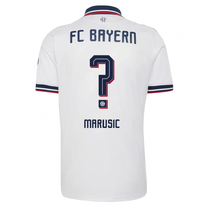 Danxen Mænd Gabriel Marusic #0 Hvid Grå Rød Udebane Spillertrøjer 2026/27 Trøje T-Shirt