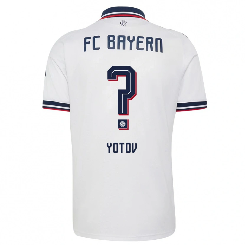 Danxen Mænd Valentin Yotov #0 Hvid Grå Rød Udebane Spillertrøjer 2026/27 Trøje T-Shirt