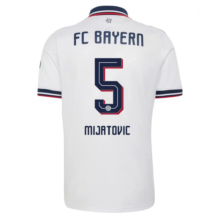 Danxen Mænd Roko Mijatovic #5 Hvid Grå Rød Udebane Spillertrøjer 2026/27 Trøje T-Shirt