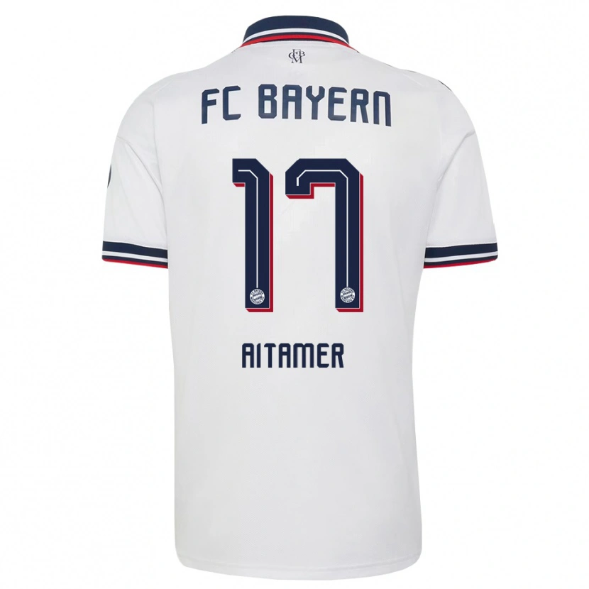 Danxen Mænd Younes Aitamer #17 Hvid Grå Rød Udebane Spillertrøjer 2026/27 Trøje T-Shirt