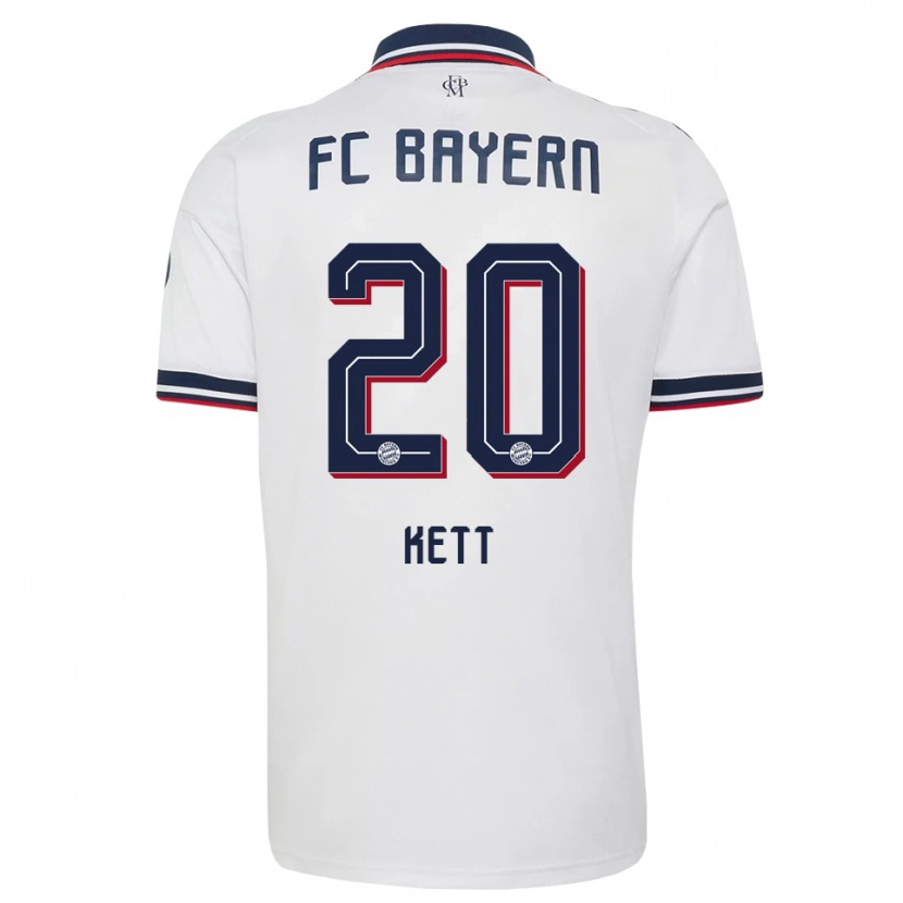 Danxen Mænd Franziska Kett #20 Hvid Grå Rød Udebane Spillertrøjer 2026/27 Trøje T-Shirt