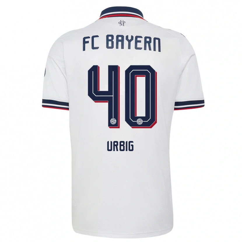 Danxen Mænd Jonas Urbig #40 Hvid Grå Rød Udebane Spillertrøjer 2026/27 Trøje T-Shirt