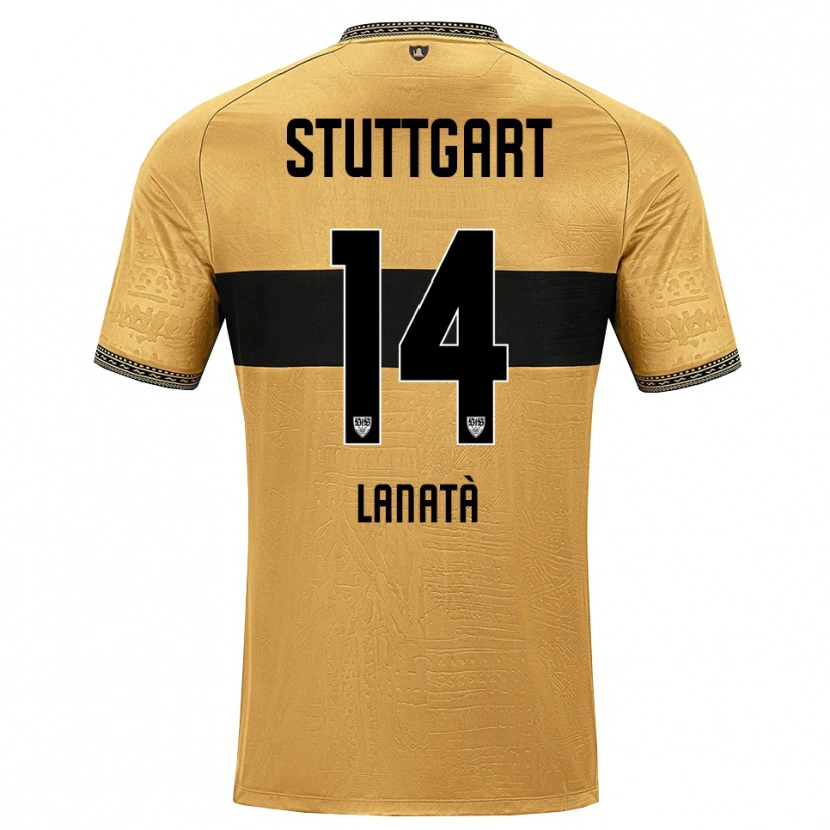Danxen Mænd Domenico Lanatà #14 Brun Sort Hvid Udebane Spillertrøjer 2026/27 Trøje T-Shirt