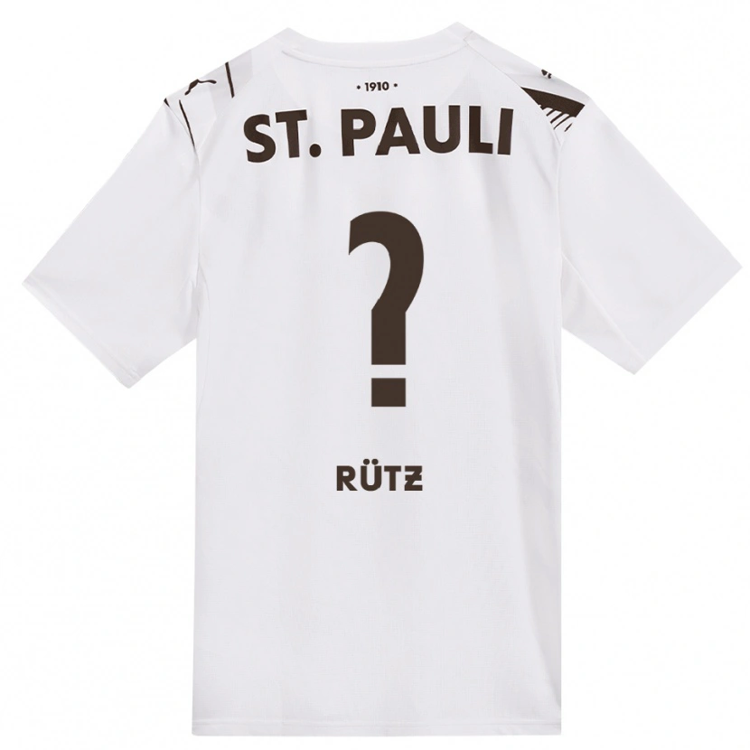 Danxen Mænd Martin Rütz #0 Cafe Hvid Rød Udebane Spillertrøjer 2026/27 Trøje T-Shirt