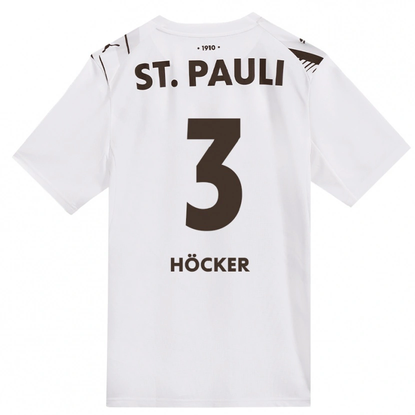 Danxen Mænd Elias Höcker #3 Cafe Hvid Rød Udebane Spillertrøjer 2026/27 Trøje T-Shirt