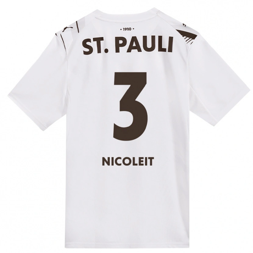 Danxen Mænd Gianna Nicoleit #3 Cafe Hvid Rød Udebane Spillertrøjer 2026/27 Trøje T-Shirt