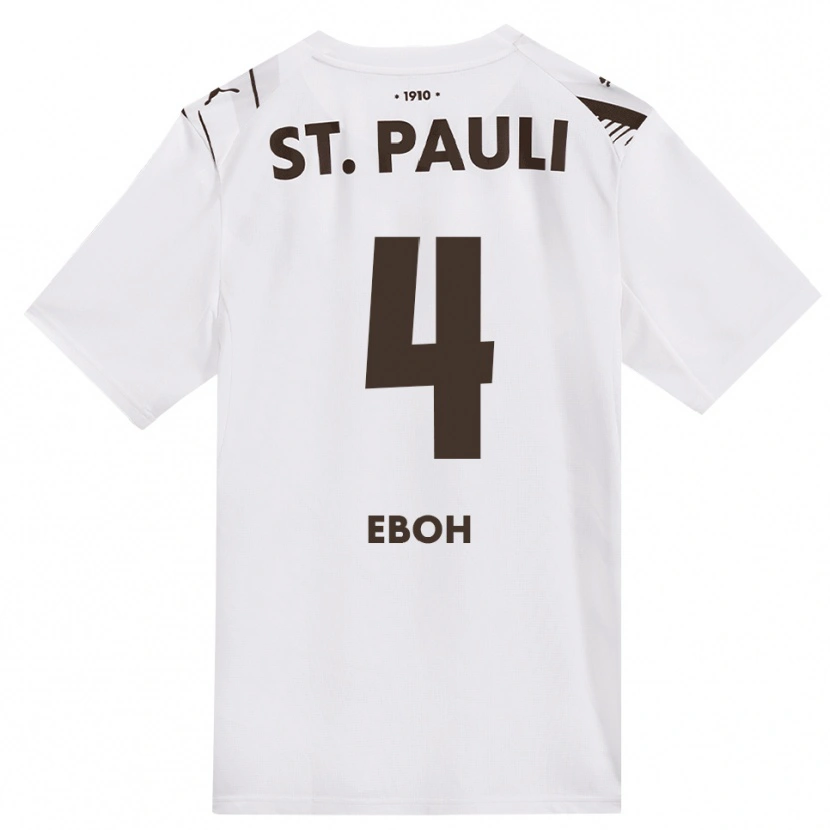 Danxen Mænd Emmanuel Eboh #4 Cafe Hvid Rød Udebane Spillertrøjer 2026/27 Trøje T-Shirt