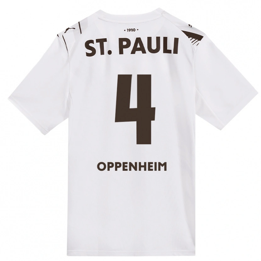 Danxen Mænd Merle Oppenheim #4 Cafe Hvid Rød Udebane Spillertrøjer 2026/27 Trøje T-Shirt