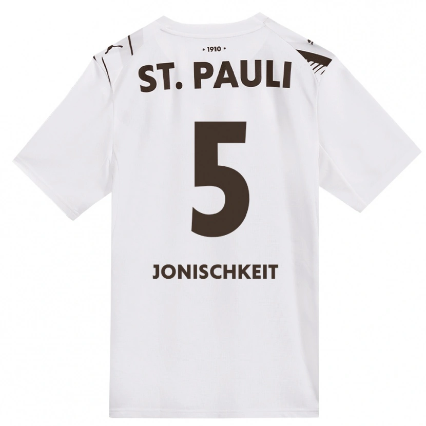 Danxen Mænd Jamal Jonischkeit #5 Cafe Hvid Rød Udebane Spillertrøjer 2026/27 Trøje T-Shirt