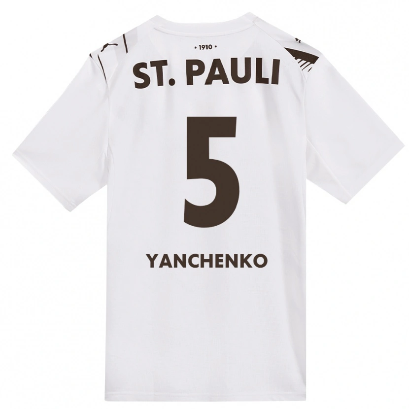 Danxen Mænd Alla Yanchenko #5 Cafe Hvid Rød Udebane Spillertrøjer 2026/27 Trøje T-Shirt