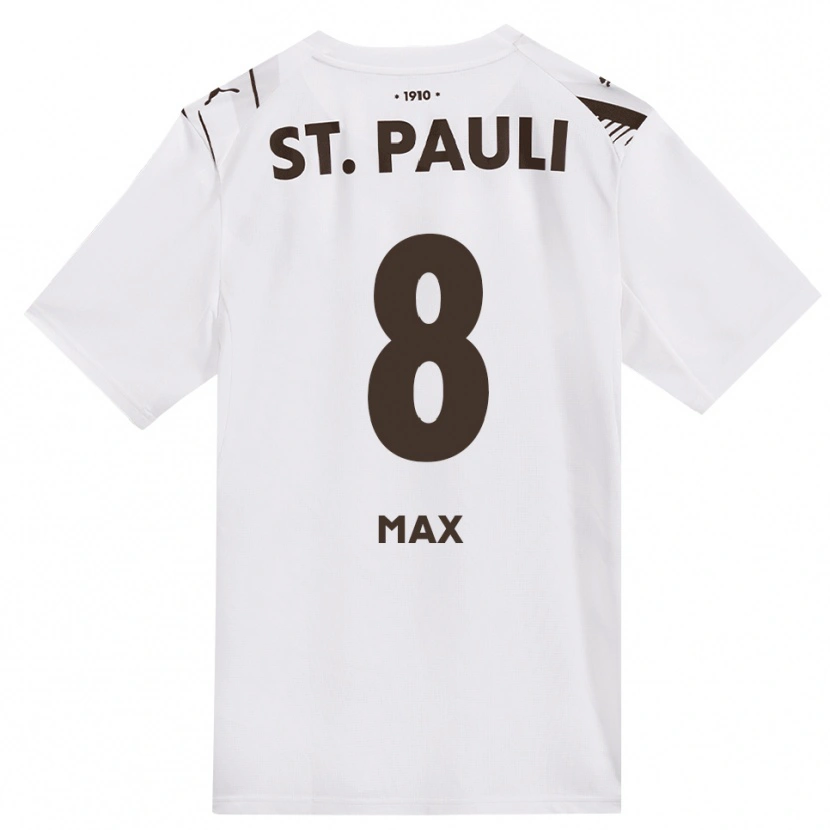 Danxen Mænd Max Herrmann #8 Cafe Hvid Rød Udebane Spillertrøjer 2026/27 Trøje T-Shirt