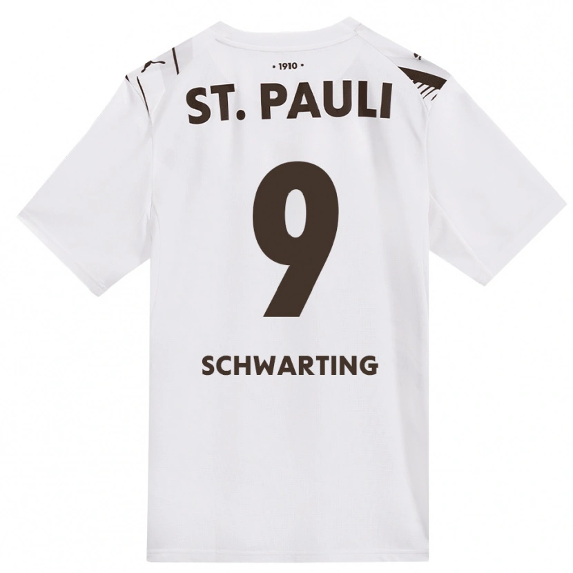Danxen Mænd Dominik Schwarting #9 Cafe Hvid Rød Udebane Spillertrøjer 2026/27 Trøje T-Shirt