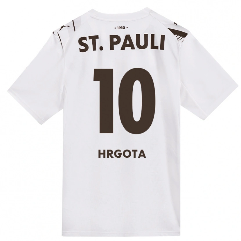 Danxen Mænd Branimir Hrgota #10 Cafe Hvid Rød Udebane Spillertrøjer 2026/27 Trøje T-Shirt