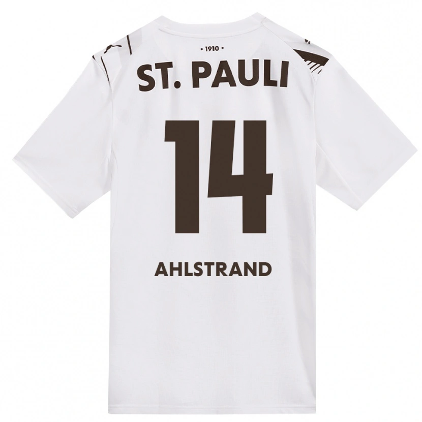 Danxen Mænd Erik Ahlstrand #14 Cafe Hvid Rød Udebane Spillertrøjer 2026/27 Trøje T-Shirt
