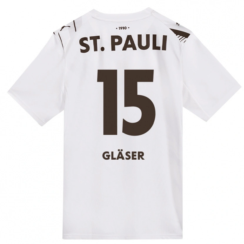 Danxen Mænd Julian Gläser #15 Cafe Hvid Rød Udebane Spillertrøjer 2026/27 Trøje T-Shirt