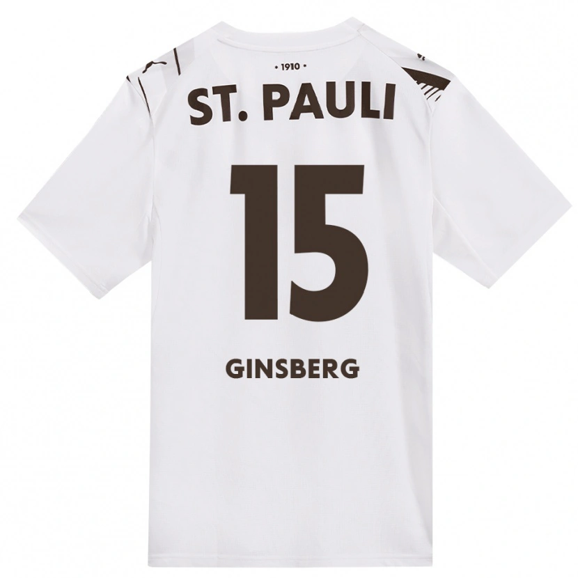 Danxen Mænd Pauline Ginsberg #15 Cafe Hvid Rød Udebane Spillertrøjer 2026/27 Trøje T-Shirt