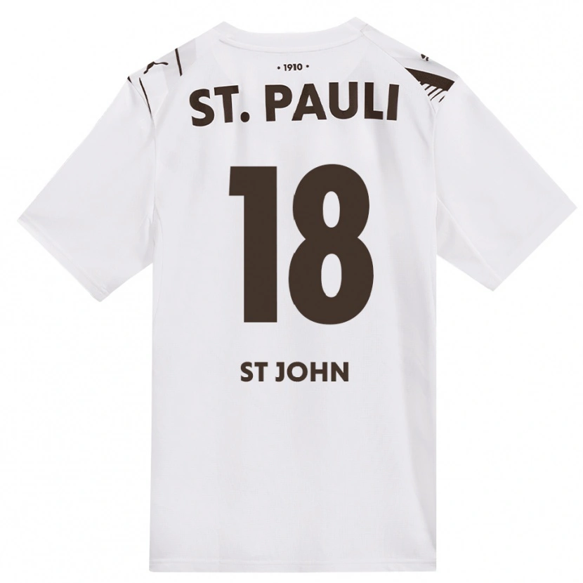 Danxen Mænd Rawley St. John #18 Cafe Hvid Rød Udebane Spillertrøjer 2026/27 Trøje T-Shirt