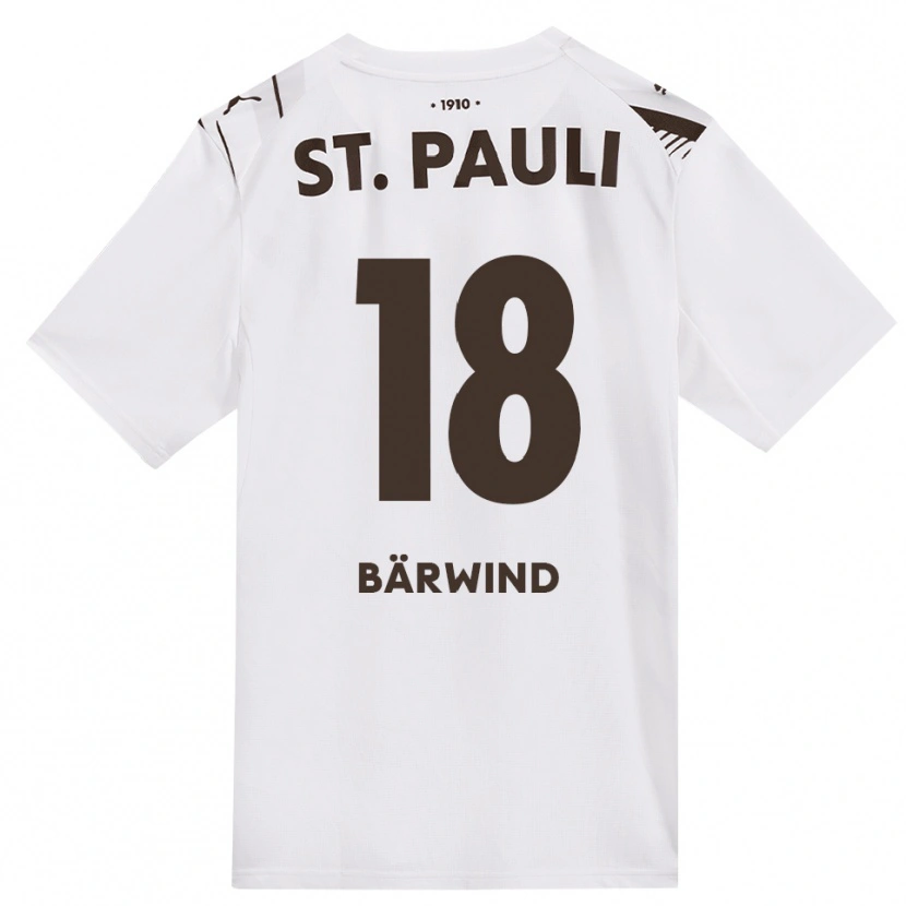 Danxen Mænd Jonas Bärwind #18 Cafe Hvid Rød Udebane Spillertrøjer 2026/27 Trøje T-Shirt