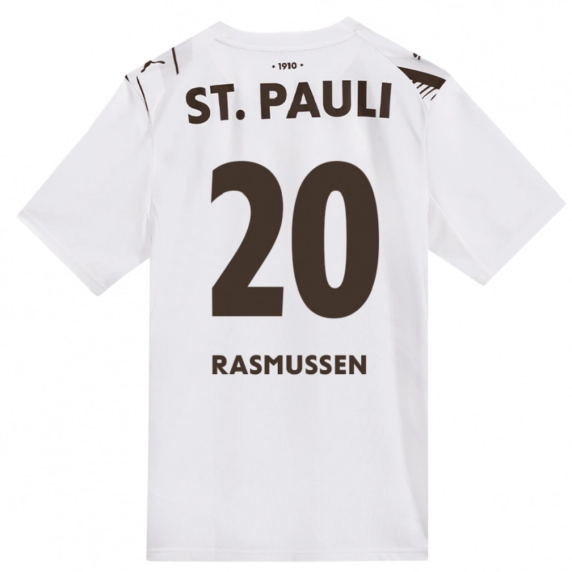 Danxen Mænd Mathias Rasmussen #20 Cafe Hvid Rød Udebane Spillertrøjer 2026/27 Trøje T-Shirt