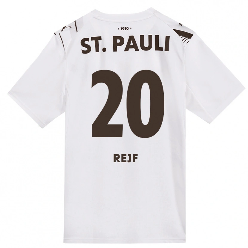 Danxen Mænd Petr Rejf #20 Cafe Hvid Rød Udebane Spillertrøjer 2026/27 Trøje T-Shirt