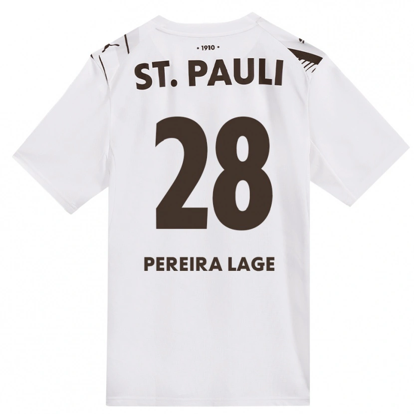 Danxen Mænd Mathias Pereira Lage #28 Cafe Hvid Rød Udebane Spillertrøjer 2026/27 Trøje T-Shirt