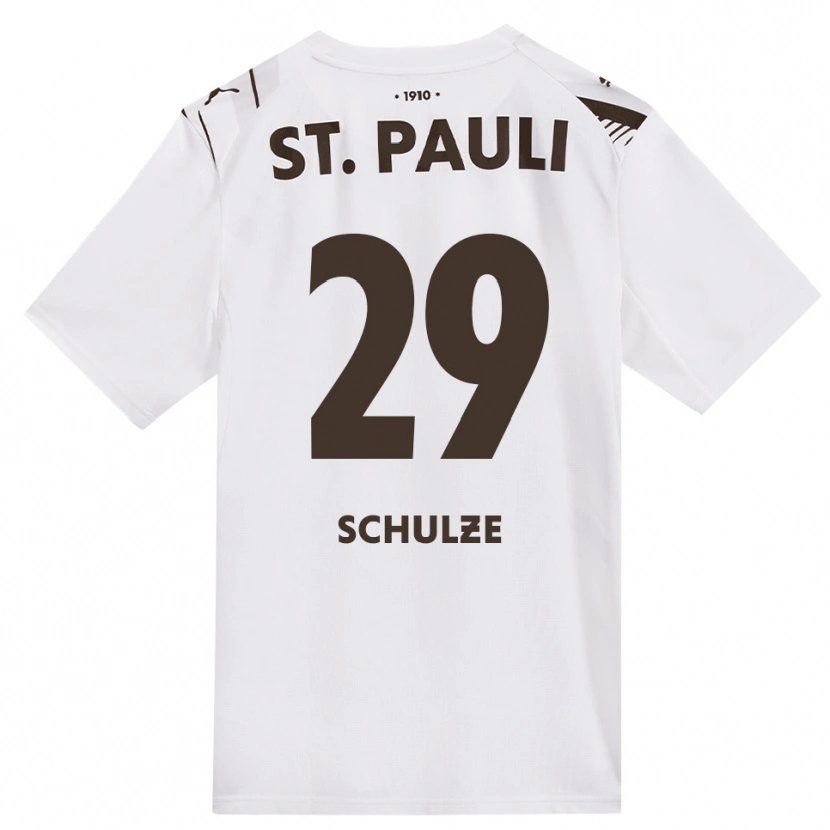 Danxen Mænd Lucas Schulze #29 Cafe Hvid Rød Udebane Spillertrøjer 2026/27 Trøje T-Shirt