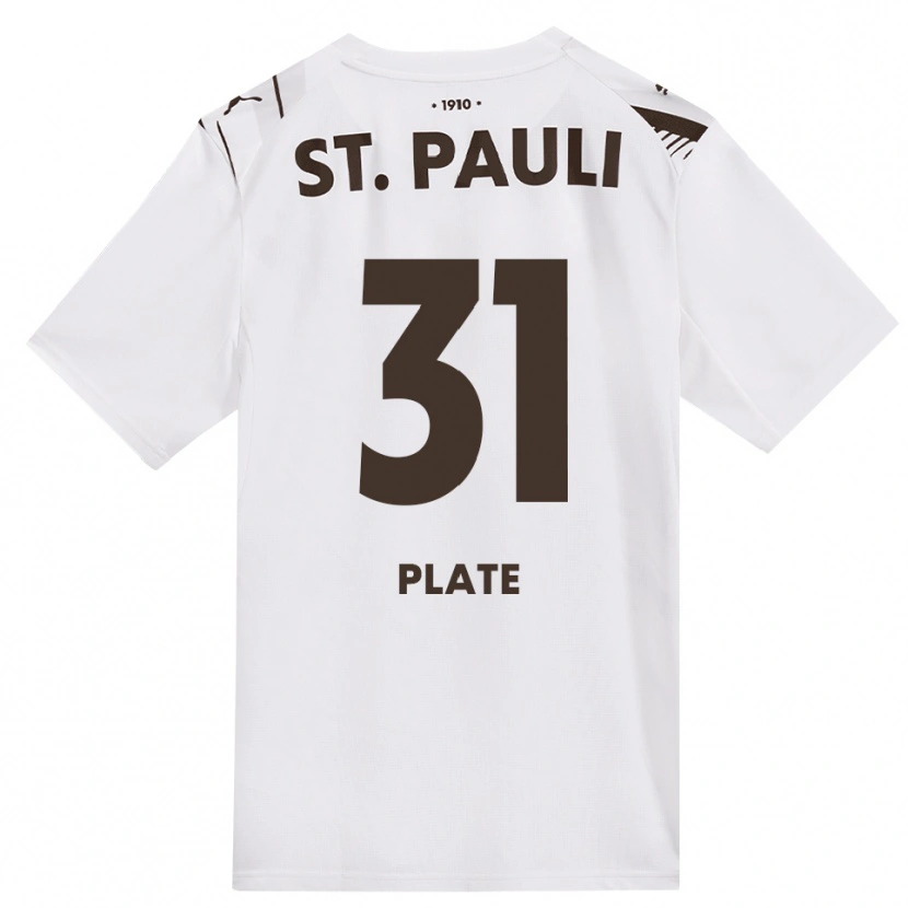 Danxen Mænd Lennart Plate #31 Cafe Hvid Rød Udebane Spillertrøjer 2026/27 Trøje T-Shirt