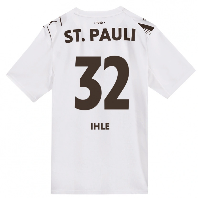 Danxen Mænd Friederike Ihle #32 Cafe Hvid Rød Udebane Spillertrøjer 2026/27 Trøje T-Shirt