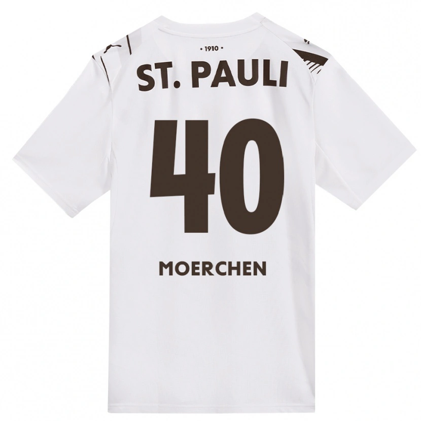 Danxen Mænd Theo Moerchen #40 Cafe Hvid Rød Udebane Spillertrøjer 2026/27 Trøje T-Shirt