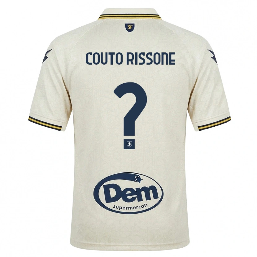 Danxen Mænd Jacopo Couto Rissone #0 Oldlace Gul Sort Udebane Spillertrøjer 2026/27 Trøje T-Shirt