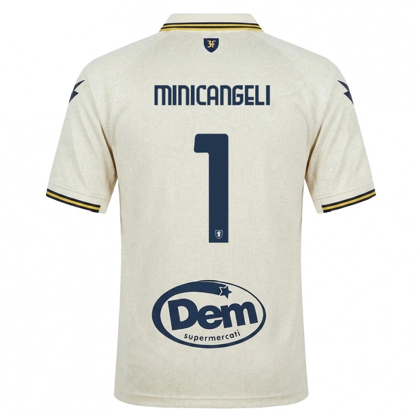 Danxen Mænd Francesco Minicangeli #1 Oldlace Gul Sort Udebane Spillertrøjer 2026/27 Trøje T-Shirt