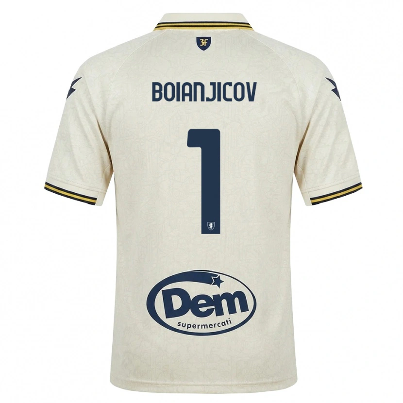 Danxen Mænd Nicolas Boianjicov #1 Oldlace Gul Sort Udebane Spillertrøjer 2026/27 Trøje T-Shirt