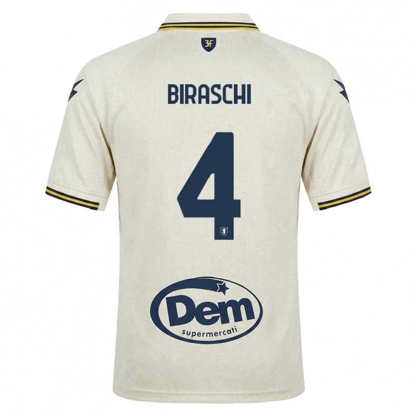 Danxen Mænd Davide Biraschi #4 Oldlace Gul Sort Udebane Spillertrøjer 2026/27 Trøje T-Shirt