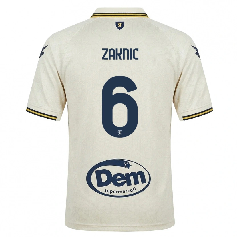 Danxen Mænd Lazar Zaknic #6 Oldlace Gul Sort Udebane Spillertrøjer 2026/27 Trøje T-Shirt