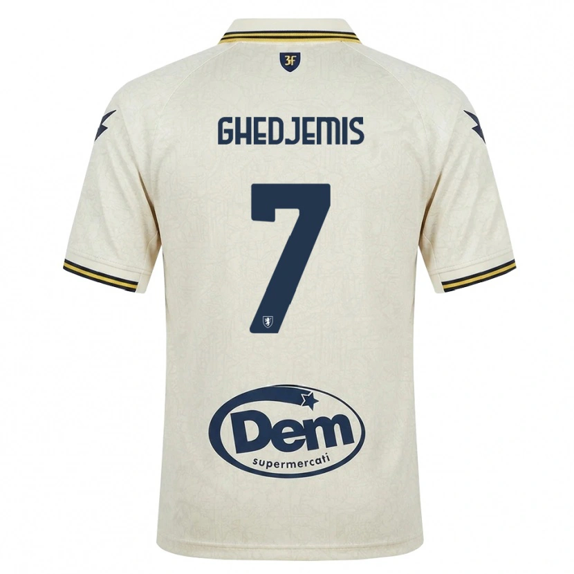 Danxen Mænd Farès Ghedjemis #7 Oldlace Gul Sort Udebane Spillertrøjer 2026/27 Trøje T-Shirt