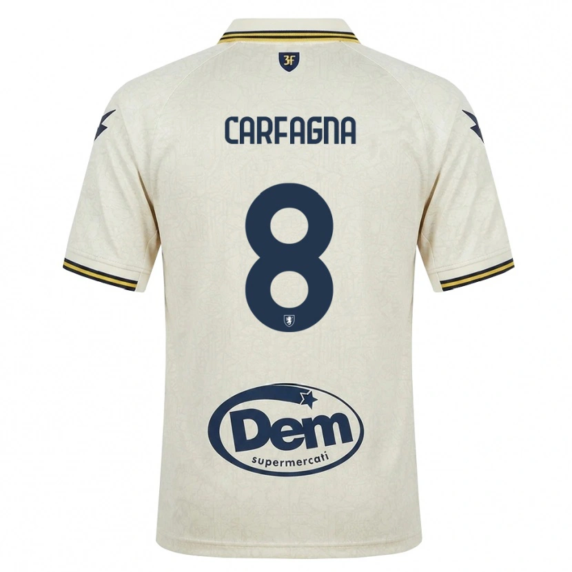 Danxen Mænd Matteo Carfagna #8 Oldlace Gul Sort Udebane Spillertrøjer 2026/27 Trøje T-Shirt