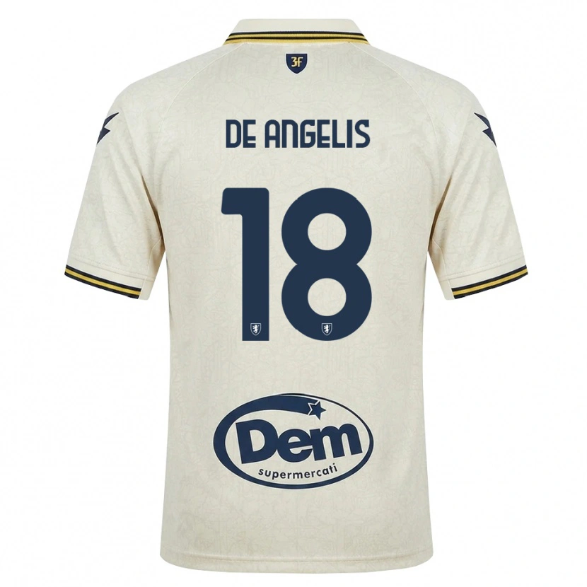 Danxen Mænd Cristian De Angelis #18 Oldlace Gul Sort Udebane Spillertrøjer 2026/27 Trøje T-Shirt