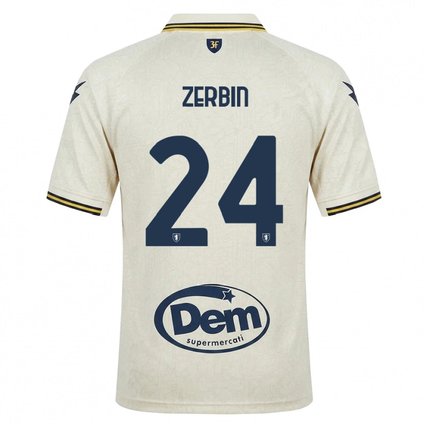 Danxen Mænd Alessio Zerbin #24 Oldlace Gul Sort Udebane Spillertrøjer 2026/27 Trøje T-Shirt