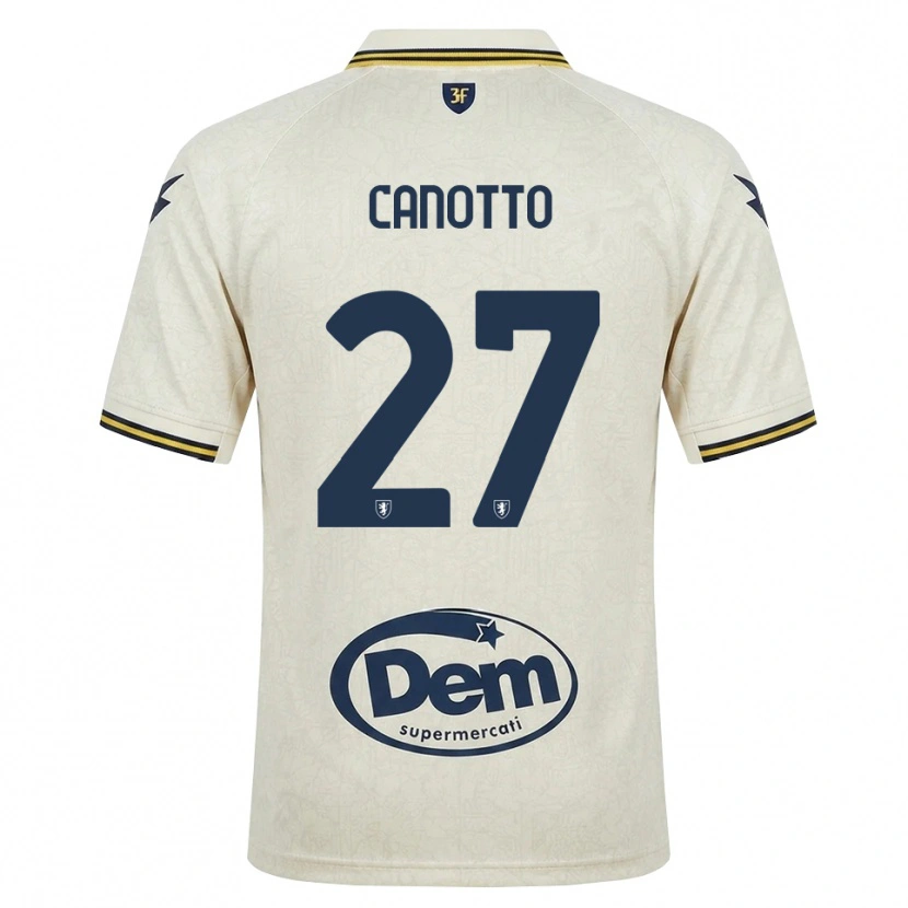 Danxen Mænd Luigi Canotto #27 Oldlace Gul Sort Udebane Spillertrøjer 2026/27 Trøje T-Shirt