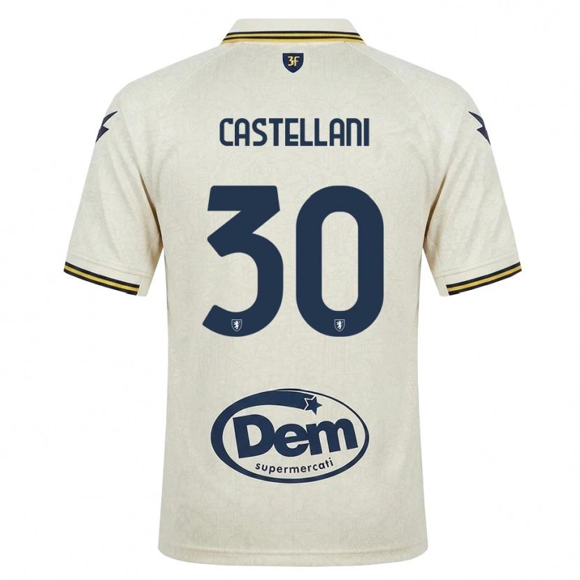 Danxen Mænd Andrea Castellani #30 Oldlace Gul Sort Udebane Spillertrøjer 2026/27 Trøje T-Shirt